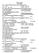 Đề thi giữa kì 2 môn Hóa học, Vật lý Lớp 8